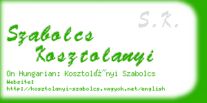 szabolcs kosztolanyi business card